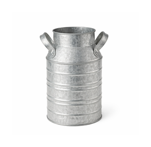Jarrón Decorativo Galvanizado Estilo Rústico Retro, Maceta Metálica Vintage, Porta Flores Estilo Granja - Product Image 1