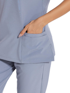 ชุดสครับ ชุดทำงานทางการแพทย์ที่สวมใส่สบาย เสื้อที่ระบายอากาศได้ดี กางเกงเข้าชุด เสื้อผ้ามืออาชีพน้ำหนักเบาสำหรับการดูแลสุขภาพ - Product Image 5