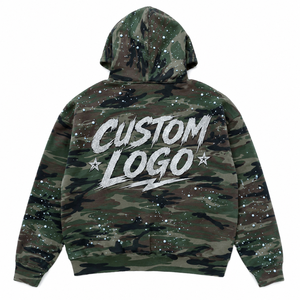 Sudadera con Capucha de Moda, Estilo Urbano, Personalizada de Fábrica, de Alta Calidad, con Perlas y Diamantes de Imitación, Hombros Caídos y Cierre de Cremallera - Product Image 1
