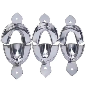 Plateaux d'empreinte dentaire en métal massif Azicon - Ensemble supérieur et inférieur réutilisable et autoclavable pour prothèses sans dents - Outil chirurgical - Product Image 4
