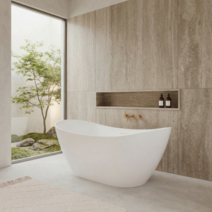 Salvere FW-8821-60 Modern Durable Eco-Friendly Acrylic Oval Freestanding Soaking Bathtub with 2-Year Warranty for <b>Bathroom</b> - Product Image 6