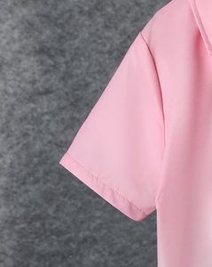 Pink Casual Long Sleeve T-Shirt with Polyester/Cotton Blend Slight Stretch Print Fabric for Boys - Product Image 5