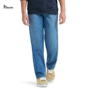 Jeans de Mezclilla Personalizados para Hombre, Corte Recto, Suaves y Transpirables, Lavado Medio, Algodón, Corte Regular, Estilo Casual, Ropa Urbana - Product Image 3