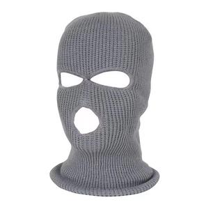 Balaclava en tricot blanc à 3 trous, masque facial unisexe pour adulte, couverture chaude d'hiver pour l'extérieur, 100% acrylique - Product Image 6