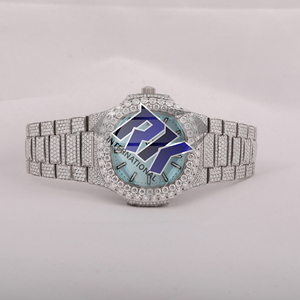 Reloj de Hombre Moderno de Acero Inoxidable con Diamantes Moissanite, Joyería de Lujo para Venta al por Mayor y Minorista - Product Image 1
