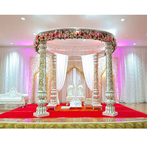 Mandap de mariage indien Rajwada sculpté, design de créateur, avec 4 piliers en fibre, nouveau design, Royaume-Uni - Product Image 1