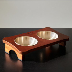 NOBBAN Premium Korean Traditional Bangjja Yugi Bronzeware Pet Bowl for <b>Dogs</b> & Cats (Single/Double) - Product Image 3
