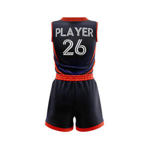 Tenues de basketball personnalisées sublimées sans manches à col en V pour filles, grandes tailles, respirantes, anti-humidité, 100 % polyester, ensembles OEM ODM - Product Image 2