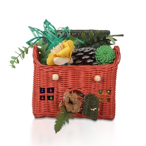 Rattan house <b>lidded</b> <b>baskets</b> great choice children handbag for girls decorative kid storage <b>basket</b> - Product Image 6