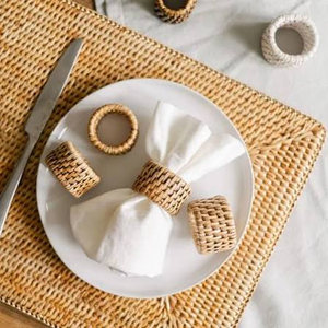 Premium Handmade Rattan Napkin <b>Ring</b> - Natural Woven Dining Napkin <b>Ring</b> Made in Vietnam - Product Image 2