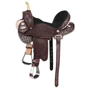 Silla de Montar Western Premium Marrón Oscuro de Cuero Genuino Grabado a Mano para Vaquero, Senderismo, Rancho y Equitación, Asiento Cómodo - Product Image 2