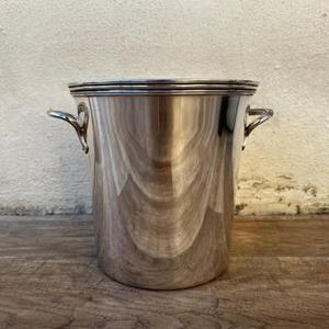 Seau à glace en métal doré de forme ronde avec poignées en anneau, design glamour, résistant à la rouille, refroidisseur de boissons pour fêtes, décoration de mariage - Product Image 6