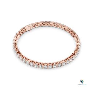 7.008 CT Round Lab Grown Diamond Tennis Bracelet in 18K <b>Solid</b> <b>Gold</b> 3.30mm Round Cut Diamond Bracelet for Women <b>Gold</b> Fine Jewelry - Product Image 3
