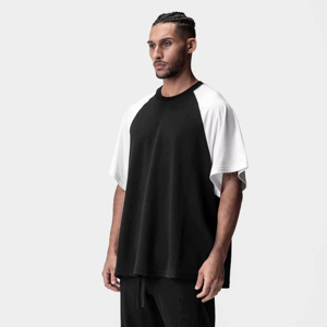 T-shirt oversize pour homme en coton, couleur unie, manches courtes, séchage rapide, respirant, col rond, personnalisable sur le devant, pour adulte - Product Image 4