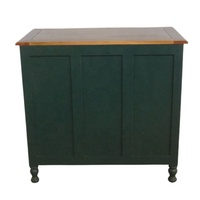 Commode peinte verte Antique avec dessus de couleur de tache de bois pour l'intérieur de meubles de chambre à coucher de Style français