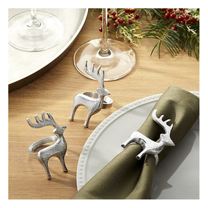 Ensemble d'anneaux de serviette en métal sculpté moderne avec bords arrondis lisses pour une mise en scène élégante des repas de mariage et de fête – Luxe en stock - Product Image 5