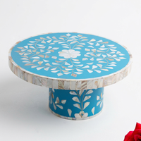 Support à gâteau en résine fait main, motif feuille MOP, vente en gros, personnalisé OEM ODM, DECORYUG