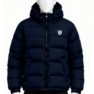 <b>Men's</b> Winter Hooded Puffer <b>Jacket</b> <b>Down</b> <b>Filled</b> Thick Quilted Outerwear with Zipper Closure and Side Pockets - Product Image 2