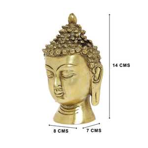 Statue de tête de Bouddha en laiton moderne, artisanat en métal fait à la main pour la décoration vintage de la maison - Product Image 2