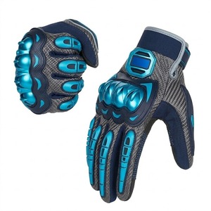 Gants de moto tactiques en cuir pour hommes avec protection rigide des articulations, équipement de sécurité respirant pour la course moto multisports 2026 - Product Image 3