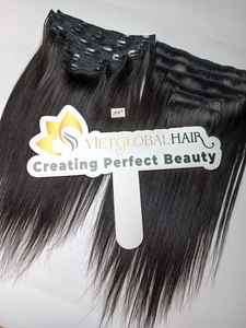 Vietglobalhair Haute Qualité Personnalisé Couleur Soyeux Vague Droite Clip-in Extensions de Cheveux Vierge Qualité Cambodgienne Fabriqué Vietnam - Product Image 3