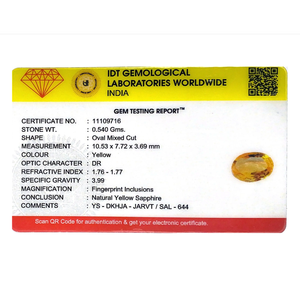 Natural Yellow Sapphire 2.7 Carat Certified Loose Gemstone Wholesale - Product Image 4