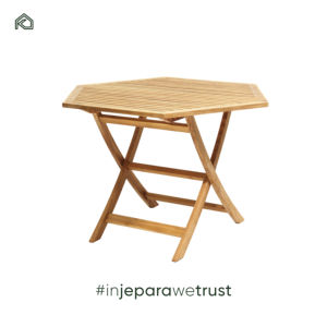 ชุดโต๊ะเก้าอี้พับได้ 3 ชิ้น ไม้ธรรมชาติคุณภาพสูง สไตล์ยุโรปสมัยใหม่ สำหรับห้องรับประทานอาหารและห้องนั่งเล่น รุ่น Ratih  รักษาสิ่งแวดล้อม - Product Image 1