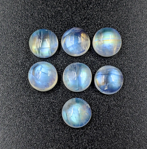 Cabujones de piedra lunar arcoíris redondos de 6x6, 8x8, 10x10, 12x12 mm, piedra preciosa natural para la fabricación de joyería a precio de mayorista. - Product Image 2