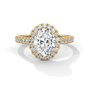 แหวนเพชรทองคำ 14K เพชรเพาะเลี้ยงในห้องปฏิบัติการ แหวนทองคำแท้ 18K สำหรับผู้หญิง สไตล์คลาสสิก รับรองโดย IGI แหวนหมั้น แหวนครบรอบ - Product Image 2