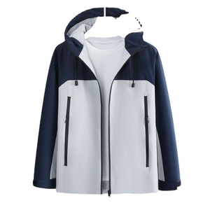 แจ็คเก็ตซอฟต์เชลล์กันน้ำกันลมสำหรับผู้ชาย สกรีนโลโก้ได้ ใส่เดินป่ากลางแจ้ง มีฮู้ด ซิปปิด - Product Image 5