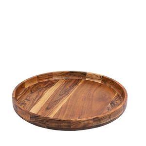 Premium handcrafted mango wood round <b>tray</b> strong durable design for serving meals <b>snacks</b> beverages elegant kitchen decor - Product Image 5
