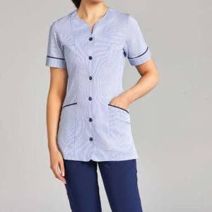 ชุดยูนิเซ็กซ์ OEM ไซส์พลัส ผ้าเดนิม คอวี ความยาวระดับเข่า แขนยาว/สั้น สไตล์เรียบง่าย ชุดทำงานทางการแพทย์ สำหรับฤดูใบไม้ผลิ - Product Image 3