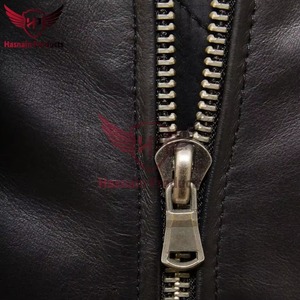 Blouson aviateur en cuir véritable noir pour homme, avec poignets côtelés, en cuir de vachette, style classique, vêtement d'extérieur tendance, chaud pour l'hiver - Product Image 4