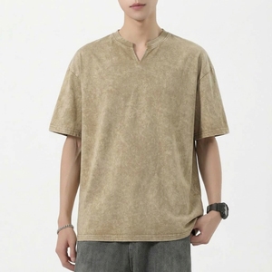 เสื้อยืดสไตล์วินเทจพรีเมียมสำหรับผู้ชาย ผ้าฝ้าย 100% เนื้อหนา ทรงโอเวอร์ไซส์ ทรงบ็อกซี่ ผ่านการซักแบบวอชฟินิช ด้านหน้าเป็นมิตรต่อสิ่งแวดล้อม สตรีทแวร์ลำลอง - Product Image 2