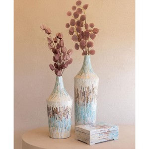 Vase Capiz Artisanal Exquis, Vases à Fleurs Artistiques en Nacre, Pièces d'Accent Modernes, Parfaits pour la Présentation sur Table, Décoration Intérieure - Product Image 1