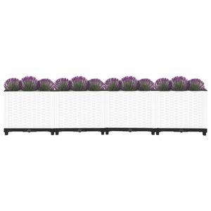 Grand lit de jardin surélevé en polypropylène blanc durable, pots et jardinières résistants - Product Image 3