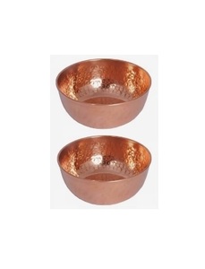 Ensemble de 2 bols de service en cuivre pur à 100 %, design martelé, pour les fêtes, les mariages, les fruits, bol en cuivre - Product Image 1