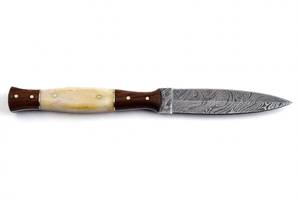 Custom OEM <b>hand</b> forged damascus steel utility <b>tool</b> with Bone and Wood Handle - Product Image 6