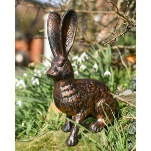 Escultura de Conejo de Bronce con Orejas Grandes, Figura de Conejo Antigua Hecha a Mano, Decoración de Pascua, Adornos, Artículos de Jardín - Product Image 2