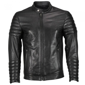 Luxury <b>Men's</b> Genuine <b>Leather</b> Cafe Racer <b>Jacket</b> Modern Slim Fit Full Grain <b>Leather</b> Fashion Outerwear Wholesale Custom - Product Image 1