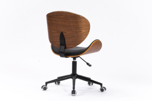 <span class=keywords><strong>Chaise</strong></span> <span class=keywords><strong>de</strong></span> <span class=keywords><strong>bureau</strong></span> pivotante vintage en <span class=keywords><strong>bois</strong></span> et cuir noir avec <span class=keywords><strong>roulettes</strong></span> pour la maison et le <span class=keywords><strong>bureau</strong></span>, rotation à 360° °   Swivel - Product Image 5