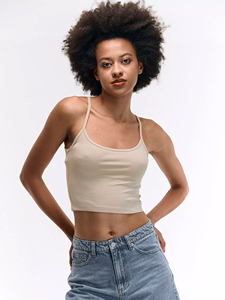 Womens 100% Cotton Fitted Camisole Crop <b>Top</b> Going Out Clubwear Night Out <b>Top</b> Women Tank <b>Top</b> Custom Logo Wholesale Private Label - Product Image 2
