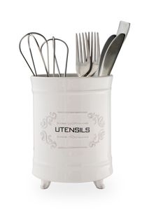 Portacubiertos de hierro pintado a mano para decoración artística de cocina que muestra una artesanía y utilidad únicas. - Product Image 2