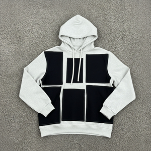 Hoodies surdimensionnés en coton épais 100 %, color block, pour homme, avec logo brodé personnalisé, respirants, collection hiver – Vente chaude - Product Image 2