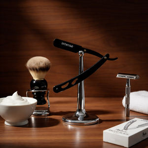 Navaja de Afeitar Profesional con 100 Cuchillas, Herramienta Clásica de Barbería para Hombres, Afeitado Tradicional, Uso Diario - Product Image 1