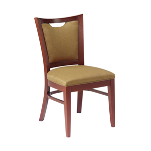 Chaise de salle à manger en bois minimaliste traditionnelle avec revêtement en cuir PU et dossier incurvé pour un usage domestique en appartement - Product Image 1