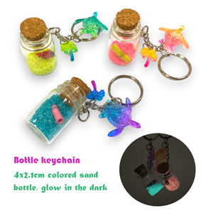 Bouteille de sable porte-clés Souvenirs sur le thème de l'océan avec motif animal et breloques imprimées UV Articles cadeaux - Product Image 2