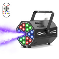 Mini machine à fumée 500W, effets spéciaux, pulvérisation, 18 LED RGB 3-en-1, équipement de scène DJ, concert, disco, 7 couleurs statiques, machine à fumée