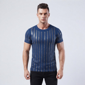 Camisas de Hombre Personalizadas al por Mayor, Manga Corta, con Pedrería, de la Mejor Calidad, Diseño Personalizado - Product Image 4