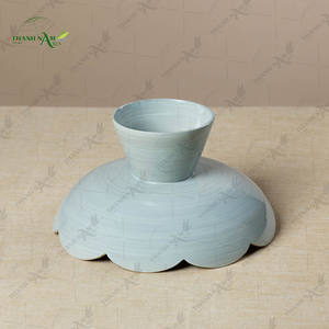 Floral Long Stand <b>Bamboo</b> Pedestal <b>Bowl</b> Handcrafted with Elegant Flower Form Eco-Friendly Modern Design for Party Use - Product Image 5
